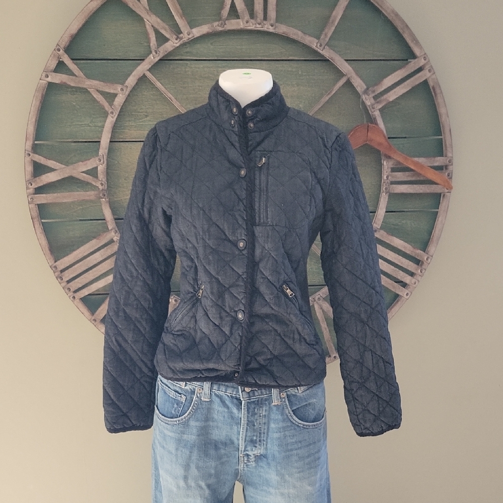 Ralph Lauren Vintage Black Denim Quilted Chore Jacket